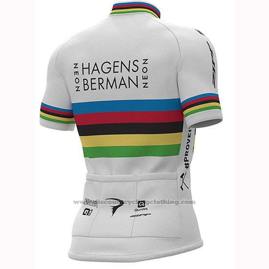 2019 Cycling Jersey UCI World Champion Androni Giocattoli White Short Sleeve and Bib Short